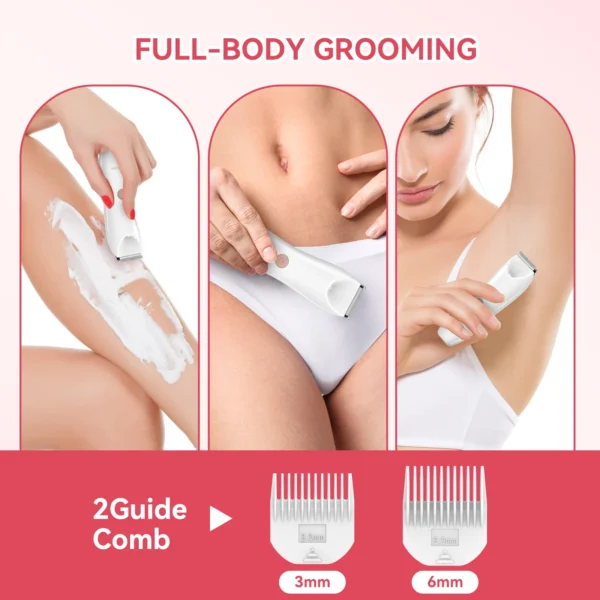 SkinTrimz Women's Body Hair Trimmer Electric Razors for Lady Face Armpit Leg Bikini Body Epilator Portable Painless Hair Remover - Image 3