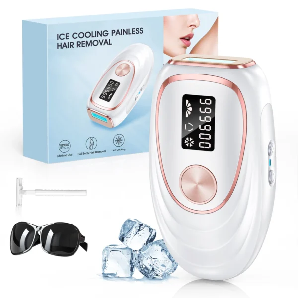SkinTrimz Flashes IPL ICE Cold Epilator Portable Laser Hair Removal Painless Permanent Hair Remove Bikini Trimmer